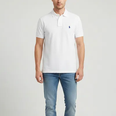 Pre-owned Polo Ralph Lauren White Cotton Pique Custom Fit Polo T-shirt S