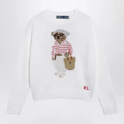 Polo Ralph Lauren Knitwear Crew Neck Embroidered Long Sleeves In White