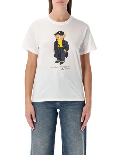 POLO RALPH LAUREN POLO RALPH LAUREN WHITE COTTON POLO BEAR T-SHIRT