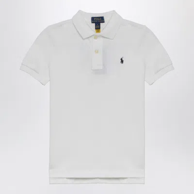 POLO RALPH LAUREN WHITE COTTON POLO SHIRT WITH LOGO