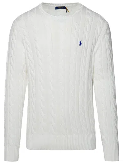 POLO RALPH LAUREN POLO RALPH LAUREN WHITE COTTON SWEATER