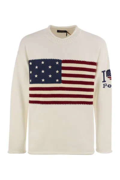 Polo Ralph Lauren White Cotton Sweater
