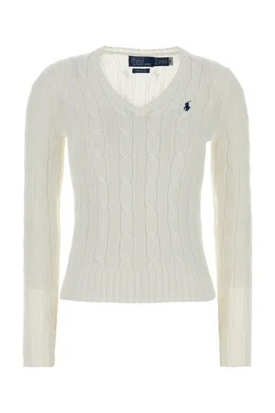 POLO RALPH LAUREN POLO RALPH LAUREN WHITE COTTON SWEATER