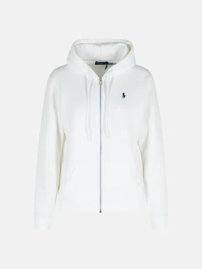 Polo Ralph Lauren Fleece Zip-up Hoodie In White