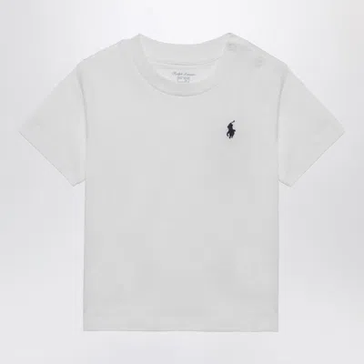 Polo Ralph Lauren White Cotton T-shirt In Gray