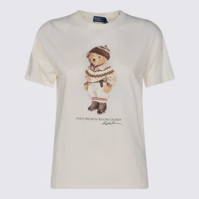 Polo Ralph Lauren White Cotton T-shirt In Neutral