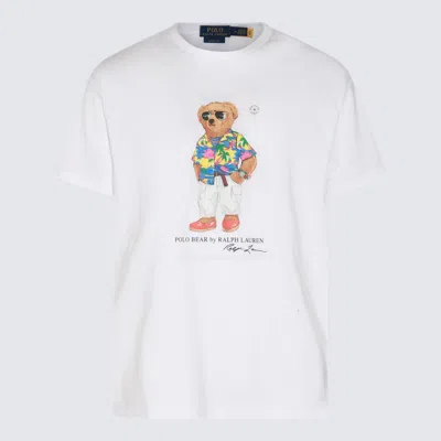 Polo Ralph Lauren White Cotton T-shirt In Sp24 White Beach Club Bear