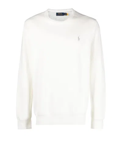 POLO RALPH LAUREN POLO RALPH LAUREN WHITE CREW-NECK PULLOVER WITH LOGO
