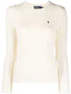 Polo Ralph Lauren Womens Cream Julianna Brand-embroidered Regular-fit Cotton-knit Jumper