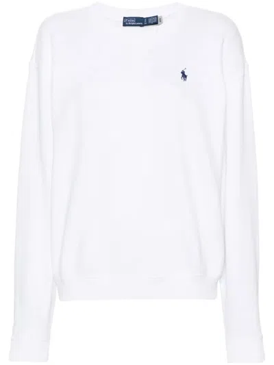 Polo Ralph Lauren White Crewneck Sweatshirt With Logo