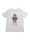 Polo Ralph Lauren White Crewneck T-shirt With Maxi Logo Print On The Front And Logo Lettering On The Front In Cotton B In White