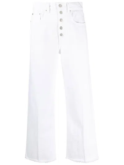 Polo Ralph Lauren White Cropped Wide-leg Jeans