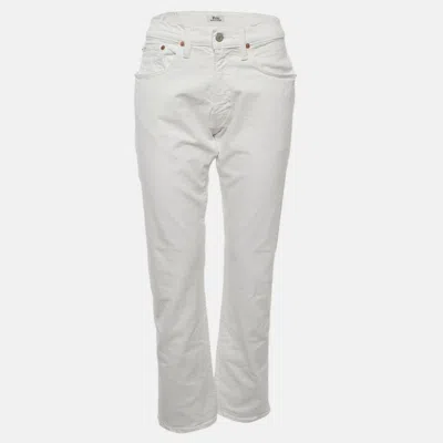 Pre-owned Polo Ralph Lauren White Denim Straight Fit Jeans M/waist 30"