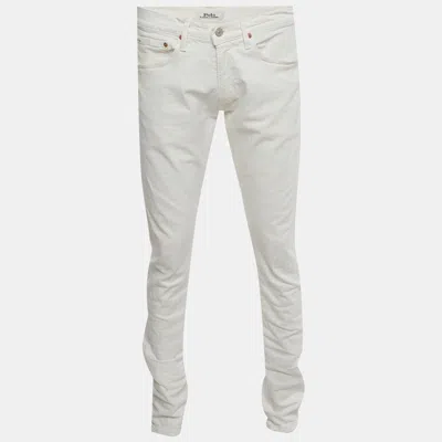 Pre-owned Polo Ralph Lauren White Denim Sullivan Slim Fit Jeans S /waist 34"