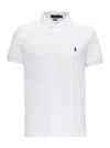 Polo Ralph Lauren White Fitted Polo Shirt With Logo In Cotton Man