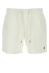 Polo Ralph Lauren White Linen Bermuda Shorts In White