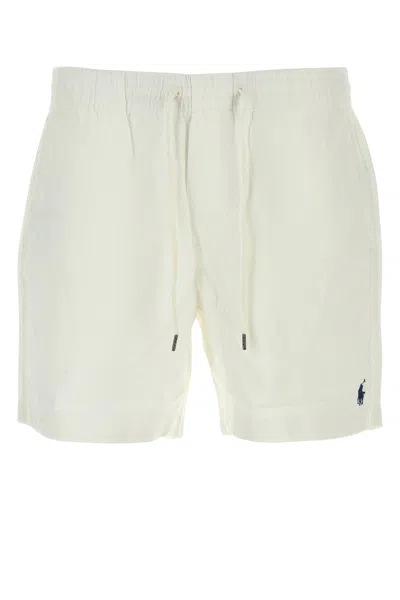 Polo Ralph Lauren White Linen Bermuda Shorts
