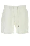 Polo Ralph Lauren White Linen Bermuda Shorts In White