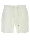 Polo Ralph Lauren White Linen Bermuda Shorts In White