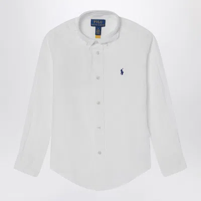 POLO RALPH LAUREN WHITE LINEN BUTTON-DOWN SHIRT