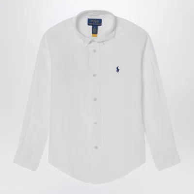 POLO RALPH LAUREN WHITE LINEN BUTTON-DOWN SHIRT