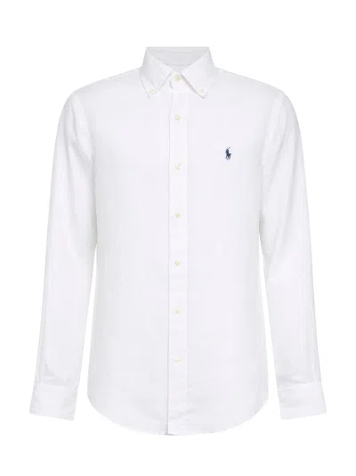 Polo Ralph Lauren White Linen Custom-fit Shirt