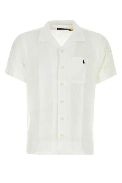 Polo Ralph Lauren White Linen Shirt In 001