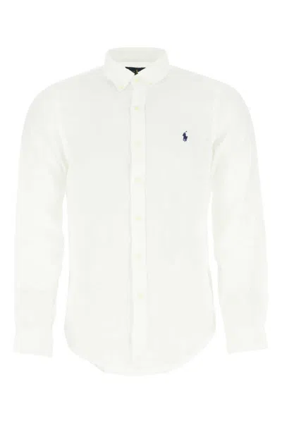 Polo Ralph Lauren White Linen Shirt In 002