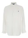 Polo Ralph Lauren Embroidered-logo Cotton Shirt In Ceramic White