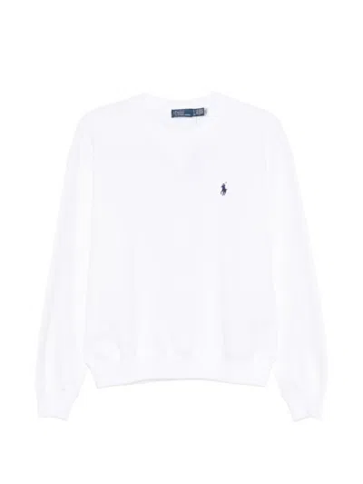 Polo Ralph Lauren White Logo Crew Neck Sweatshirt