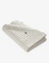 Polo Ralph Lauren Ralph Lauren Home White Logo-embroidered Cable-knit Cotton Throw 130cm X 180cm In White