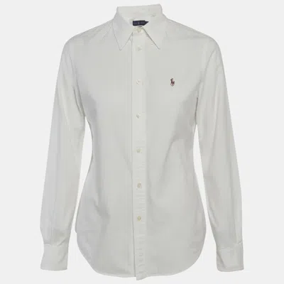 Pre-owned Polo Ralph Lauren White Oxford Button Up Shirt S