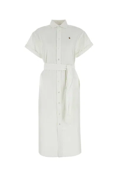 Polo Ralph Lauren White Oxford Shirt Dress In Bsrwhite