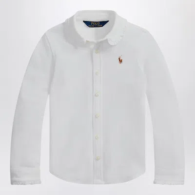 Polo Ralph Lauren Kids' White Oxford Shirt With Ruffles