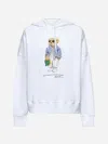 Polo Ralph Lauren Polo Bear Fleece Hoodie With Signature Detailing And Drawstring Hood In Gray