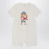Shop Polo Ralph Lauren White Polo Bear Jumpsuit In Cotton