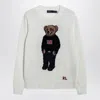 Polo Ralph Lauren Womens Deckwash White Multi Polo Bear Round-neck Linen-cotton Knitted Jumper In White