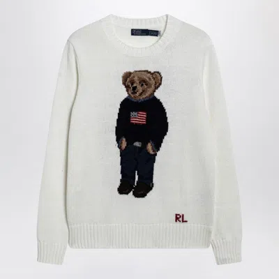 Polo Ralph Lauren White Polo Bear Sweater