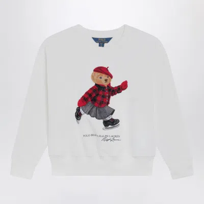 POLO RALPH LAUREN WHITE POLO BEAR SWEATSHIRT