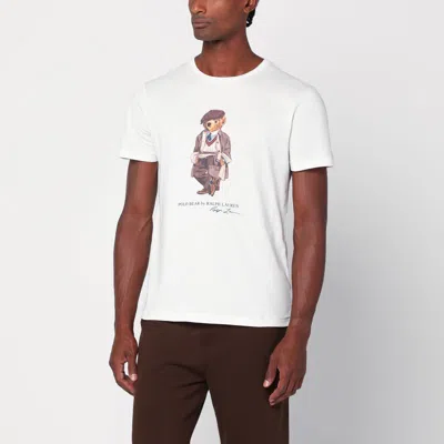 POLO RALPH LAUREN POLO RALPH LAUREN WHITE POLO BEAR T-SHIRT CUSTOM SLIM-FIT