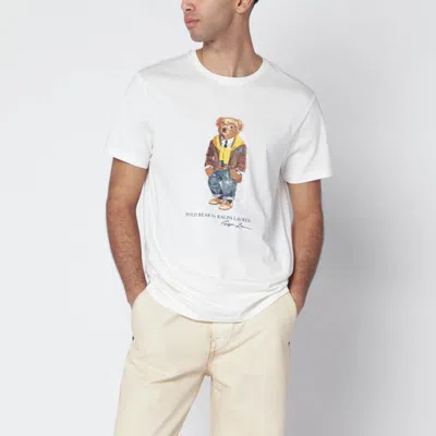 POLO RALPH LAUREN WHITE POLO BEAR T-SHIRT CUSTOM SLIM-FIT
