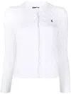 Polo Ralph Lauren Cable-knit Cotton Crewneck Cardigan Clothing In White