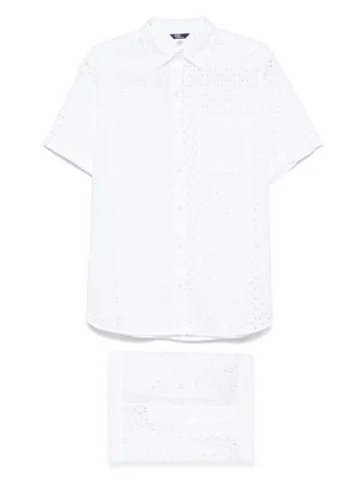 POLO RALPH LAUREN WHITE SET WITH SHIRT AND SHORTS