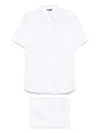 Polo Ralph Lauren Eyelet-detail Short-sleeve Shirt And Shorts Set In White