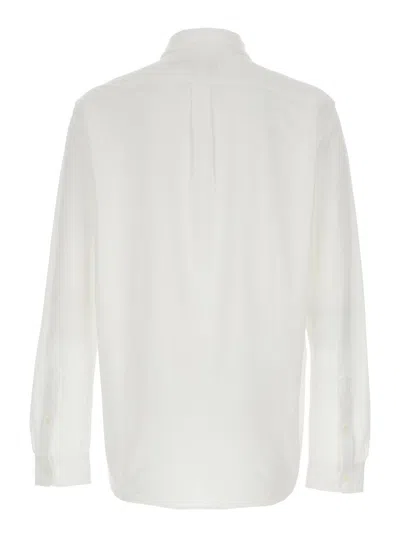 POLO RALPH LAUREN WHITE ULTRA-LIGHTWEIGHT SHIRT WITH BUTTON-DOWN COLLAR AND PONY EMBROIDERY ON THE FRONT IN COTTON PIQ