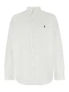 Polo Ralph Lauren White Shirt With Button-down Colllar And Pony Embroidery On The Front