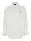 Polo Ralph Lauren Embroidered-logo Cotton Shirt In White