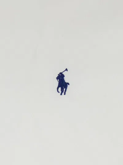 Polo Ralph Lauren White Shirt With Pony Embroidery On The Front In Cotton Man In Blue