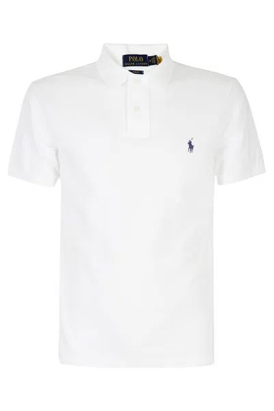 Polo Ralph Lauren White Slim Fit Short Sleeve Embroidered Logo Cotton Polo Shirt