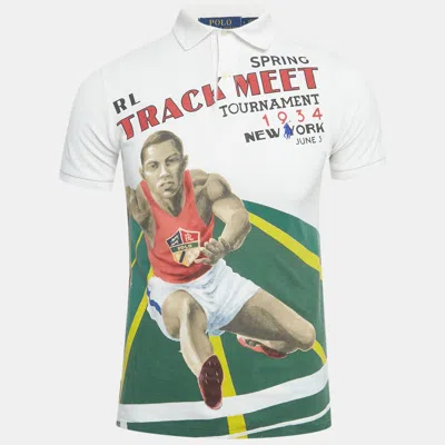 Pre-owned Polo Ralph Lauren White Spring Track Meet Cotton Polo T-shirt S